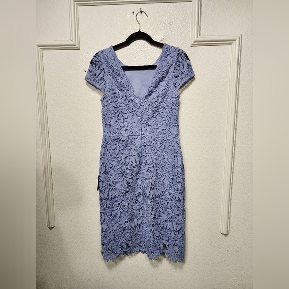 Lulus Right Sheer, Right Now Periwinkle Blue Lace Bodycon Dress M Wedding Party - Picture 8 of 9